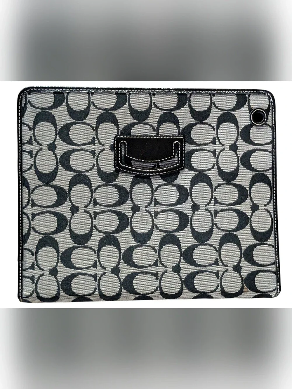 Vintage Coach Signature iPad 2/3/4 Tablet Folio Case Black & Gray